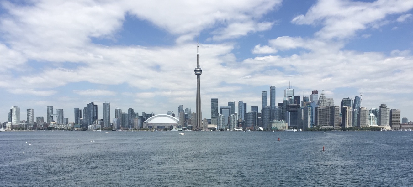 Toronto skyline and CN Tower seen from the water
